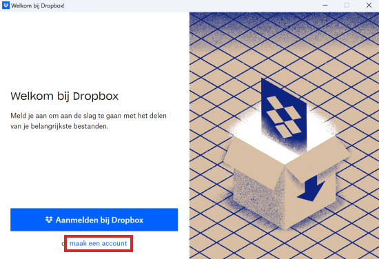 Account aanmaken Dropbox